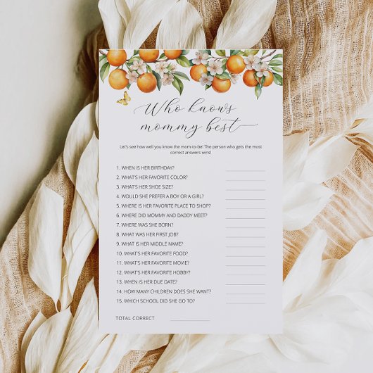 Sinaasappels die weet mama beste Baby shower spel