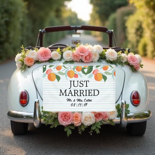 Sinaasappels en Bladeren Net Getrouwd Auto Banner