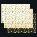 Sinaasappels en Bladpatroon Inpakpapier Vel<br><div class="desc">Deze leuke en grillige inpakpapier vellen zijn veelzijdig en kunnen worden gebruikt voor het geven van geschenken of kunst en ambachtelijke projecten. Ze zijn ideaal voor elke gelegenheid zoals verjaardagen,  bruiloften,  vrijgezellenfeesten,  baby showers,  jubilea of algemene geschenken. Het ontwerp is voorzien van waterverf sinaasappels,  madeliefjes en gebladerte.</div>