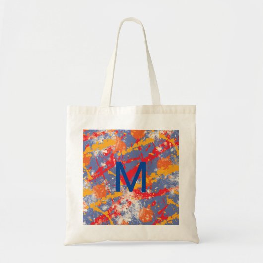 Sinaasappels en blauw schilderplaatje tote bag (Voorkant)