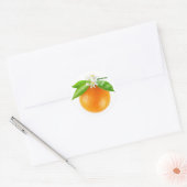 Sinaasappels en bloemen ronde sticker (Envelop)