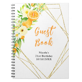 Sinaasappels en Bloemen Verjaardag Gastboek Notitieboek
