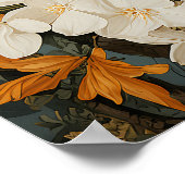 Sinaasappels en bloesems groen poster (Hoek)