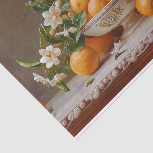 Sinaasappels en Bloesems Stilleven Schilderen Deco Tissuepapier (Detail)