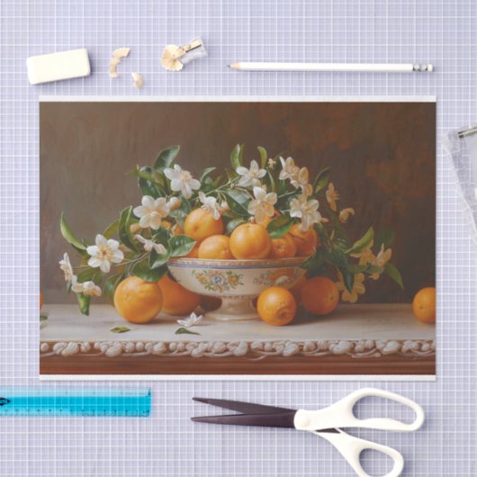 Sinaasappels en Bloesems Stilleven Schilderen Deco Tissuepapier (Craft)