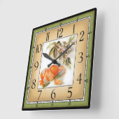 Sinaasappels en bomen vierkante klok (Hoek)