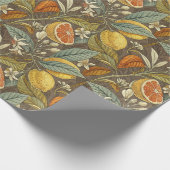 Sinaasappels en citroenen bontanisch cadeaupapier (Hoek)