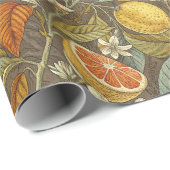 Sinaasappels en citroenen bontanisch cadeaupapier (Rol Hoek)