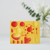 Sinaasappels en citroenen met kommen Schilderij Briefkaart (Staand voorkant)