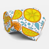 Sinaasappels en citroenen - modern en fris stropdas (Opgerold)