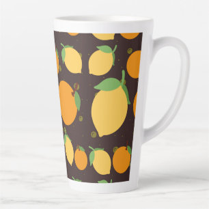 sinaasappels- en citroenpatroon latte mok