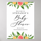 Sinaasappels en graankruitjes Baby shower Poster (Voorkant)