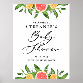 Sinaasappels en graankruitjes Baby shower Poster