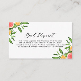 Sinaasappels en Graefruits Book Request Baby showe Informatiekaartje
