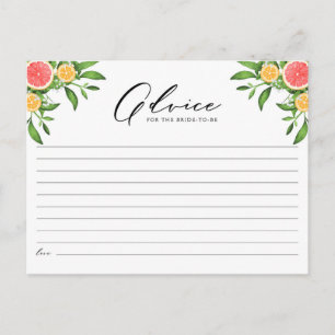 Sinaasappels en grapefruits Advice for the Bride-t Briefkaart