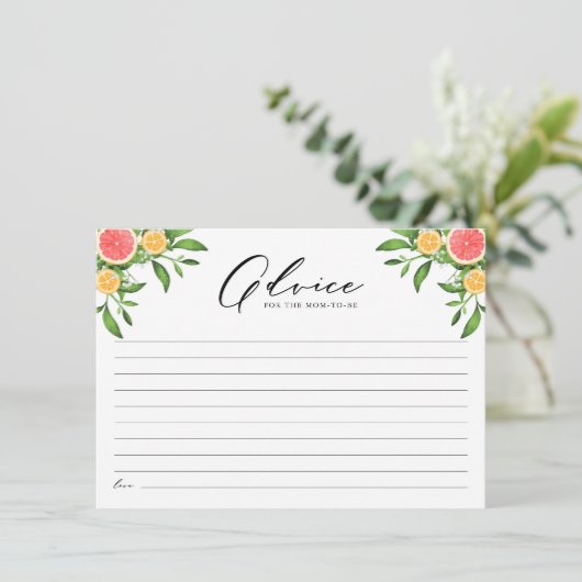 Sinaasappels en grapefruits Advice for the New Mam Advieskaart (Staand voorkant)