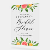 Sinaasappels en grapefruits Bruiloft Feest Welkom Acryl Bord (Hoek)