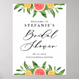 Sinaasappels en Grapefruits Bruiloftsborrel Welkom Poster
