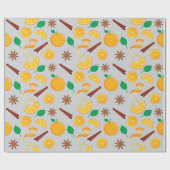 Sinaasappels en kaneelstokjes Gezellige Herfst Naa Cadeaupapier (Vlak)