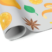 Sinaasappels en kaneelstokjes Gezellige Herfst Naa Cadeaupapier (Rol Hoek)
