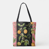 Sinaasappels en lemmetjes  met roze accenten tote bag (Achterkant)