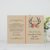 Sinaasappels en monogram huwelijksprogramma voor b (Staand voorkant)