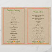 Sinaasappels en monogram huwelijksprogramma voor b (Achterkant)