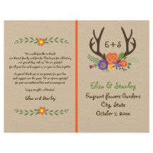 Sinaasappels en monogram huwelijksprogramma voor b