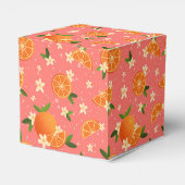 Sinaasappels en oranje bloesemvreugde bedankdoosjes (Achterkant)