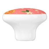 Sinaasappels en oranje bloesemvreugde keramische knop (Zijkant)