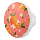 Sinaasappels en oranje bloesemvreugde keramische knop (Rechts)