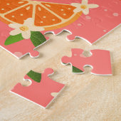 Sinaasappels en oranje bloesemvreugde legpuzzel (Zijkant)