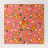 Sinaasappels en oranje bloesemvreugde legpuzzel (Horizontaal)