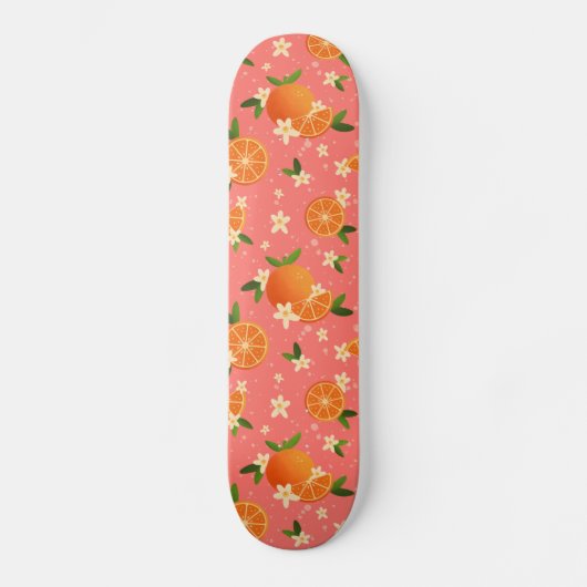 Sinaasappels en oranje bloesemvreugde persoonlijk skateboard (Voorkant)