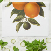 Sinaasappels en papavers theedoek (Gevouwen)