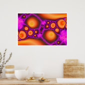 Sinaasappels en Purples Fractal #1 Poster (Keuken)