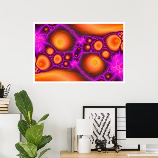 Sinaasappels en Purples Fractal #1 Poster (Thuiskantoor)