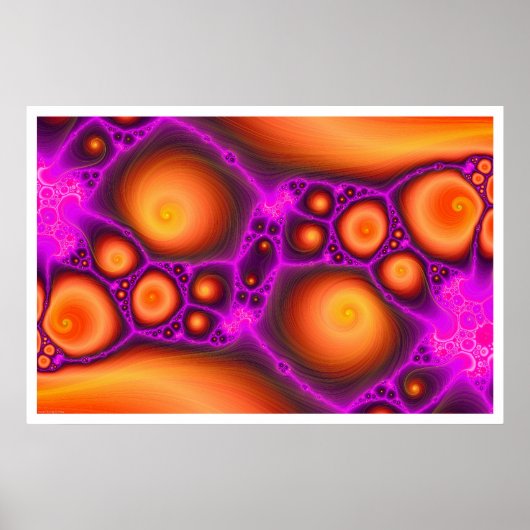 Sinaasappels en Purples Fractal #1 Poster (Voorkant)