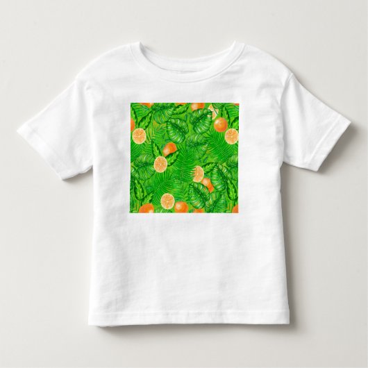 Sinaasappels en tropische bladeren kinder shirts (Voorkant)