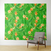 Sinaasappels en tropische bladeren wandkleed (In Situ (horizontaal))
