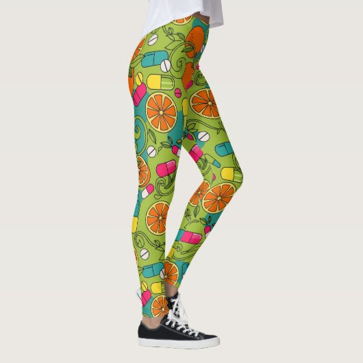 Sinaasappels, Fruit & Capsules Gezondheidszorg Leg Leggings (Rechts)