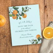 Sinaasappels Fruit en Bloesems Save the Date Kaart