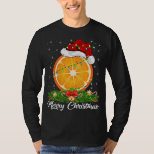 Sinaasappels Fruit Lover Matching Santa Hat Sinaas T-shirt