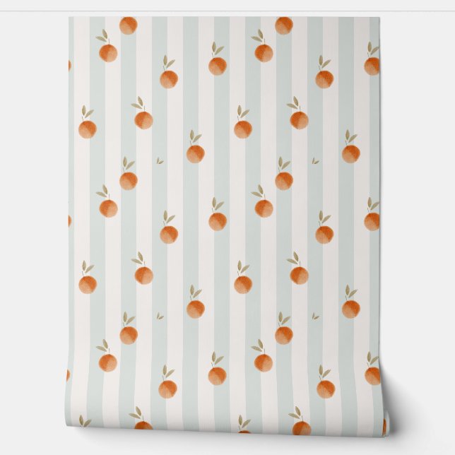 Sinaasappels Fruit schattig behang (Afrollen)