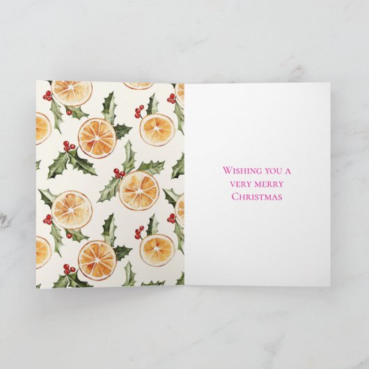 Sinaasappels Fruitkerst Kaart (Binnen)