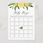 Sinaasappels Garland Baby shower Bingo Game Informatiekaartje (Voorkant)