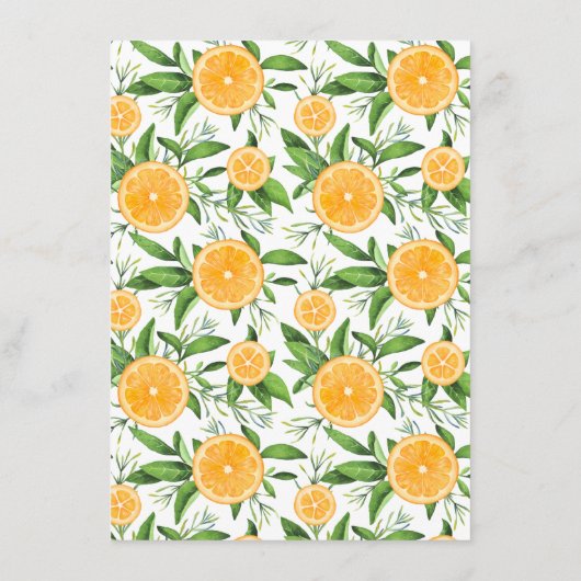 Sinaasappels Garland Baby shower Bingo Game Informatiekaartje (Achterkant)