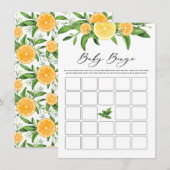 Sinaasappels Garland Baby shower Bingo Game Informatiekaartje (Voorkant / Achterkant)