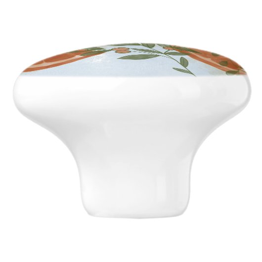 Sinaasappels Greenery Keramische Knop (Zijkant)