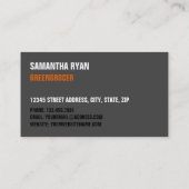 Sinaasappels, Greengrocers Visitekaartje (Achterkant)